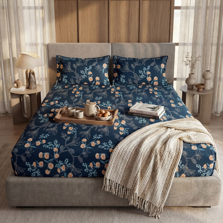 CHINTZ  FITTED SHEET - (PREMIUM)