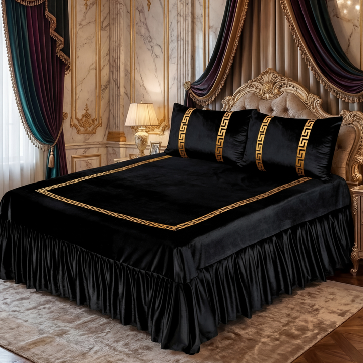 BLACK VELVET BEDSHEET SET - 3 PCS