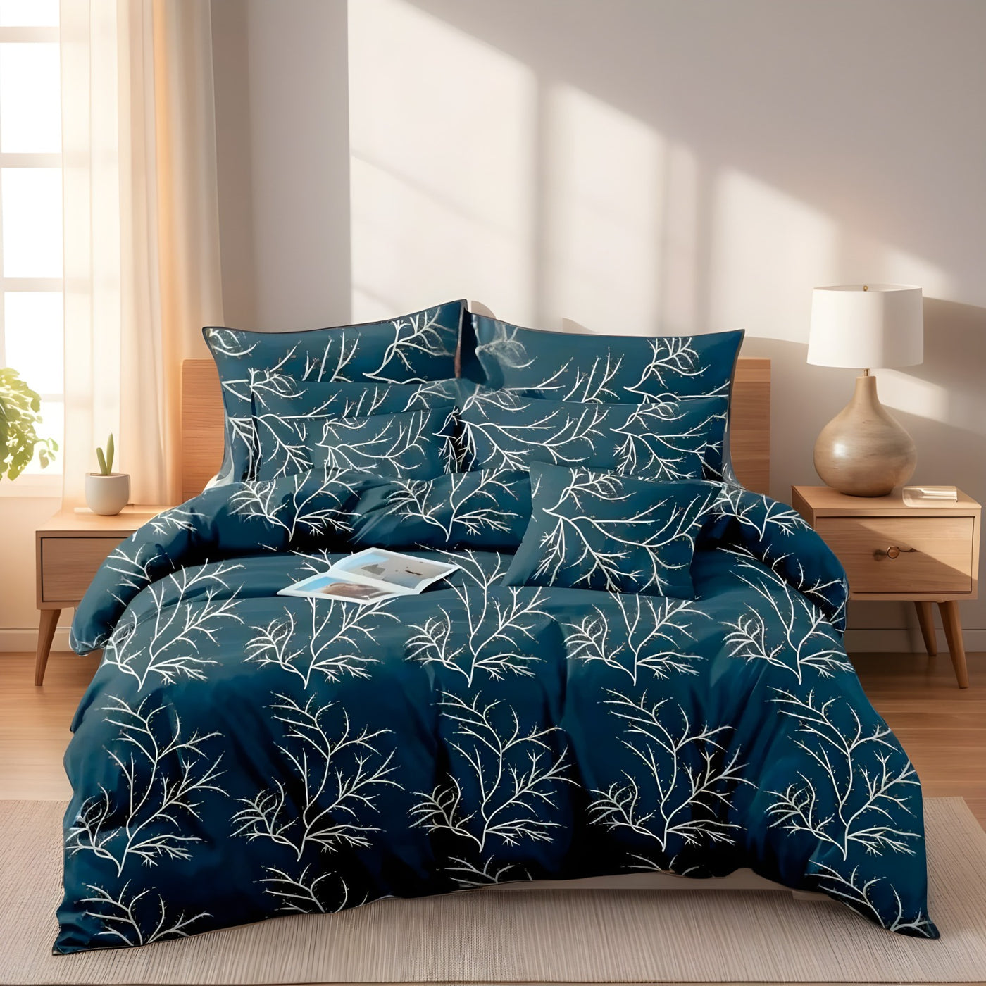 GREY BUNCH DUVET COVERS  SET - 8 PCS (PREMIUM)