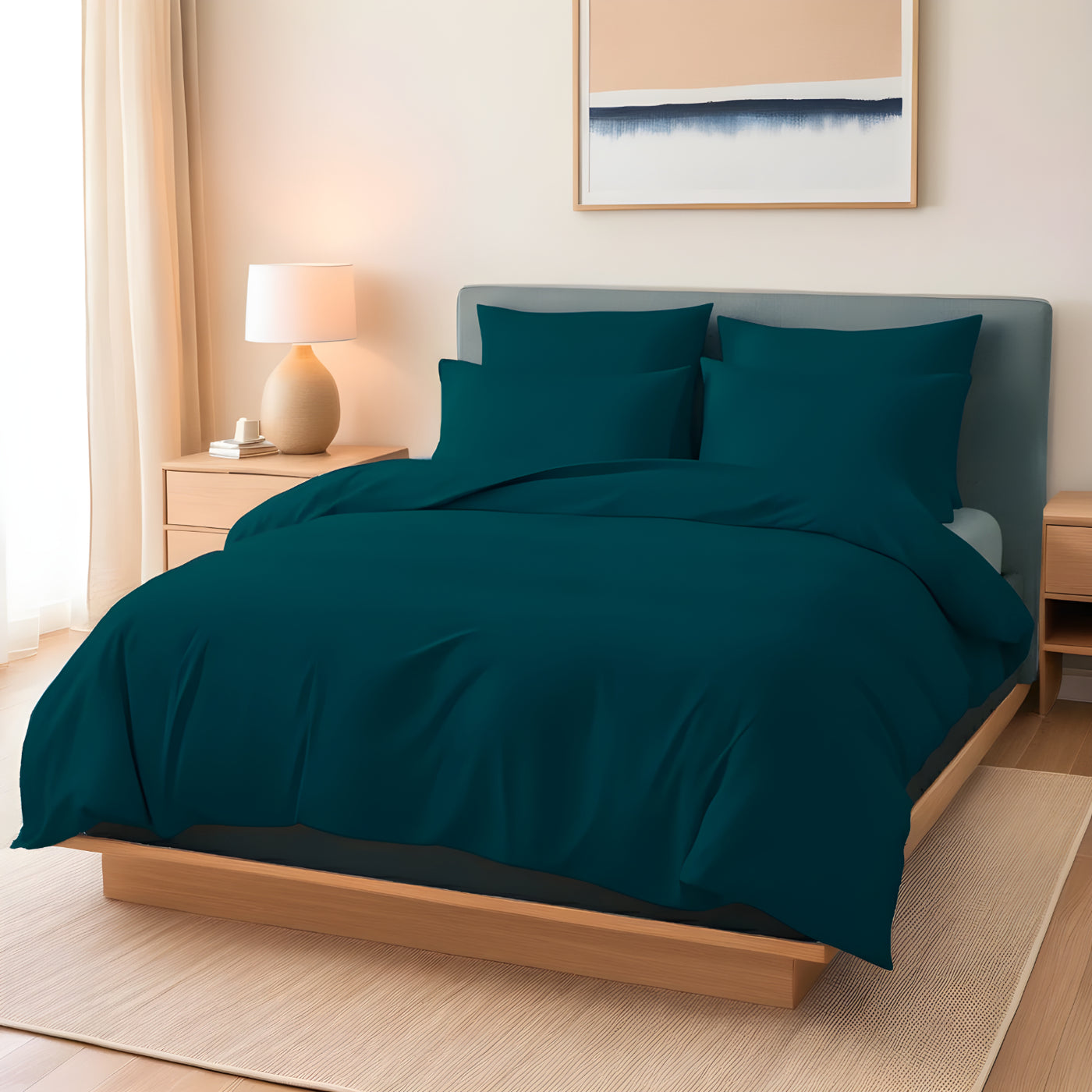 ZINC LUXURY DYED BEDSHEET SET- 5 PCS