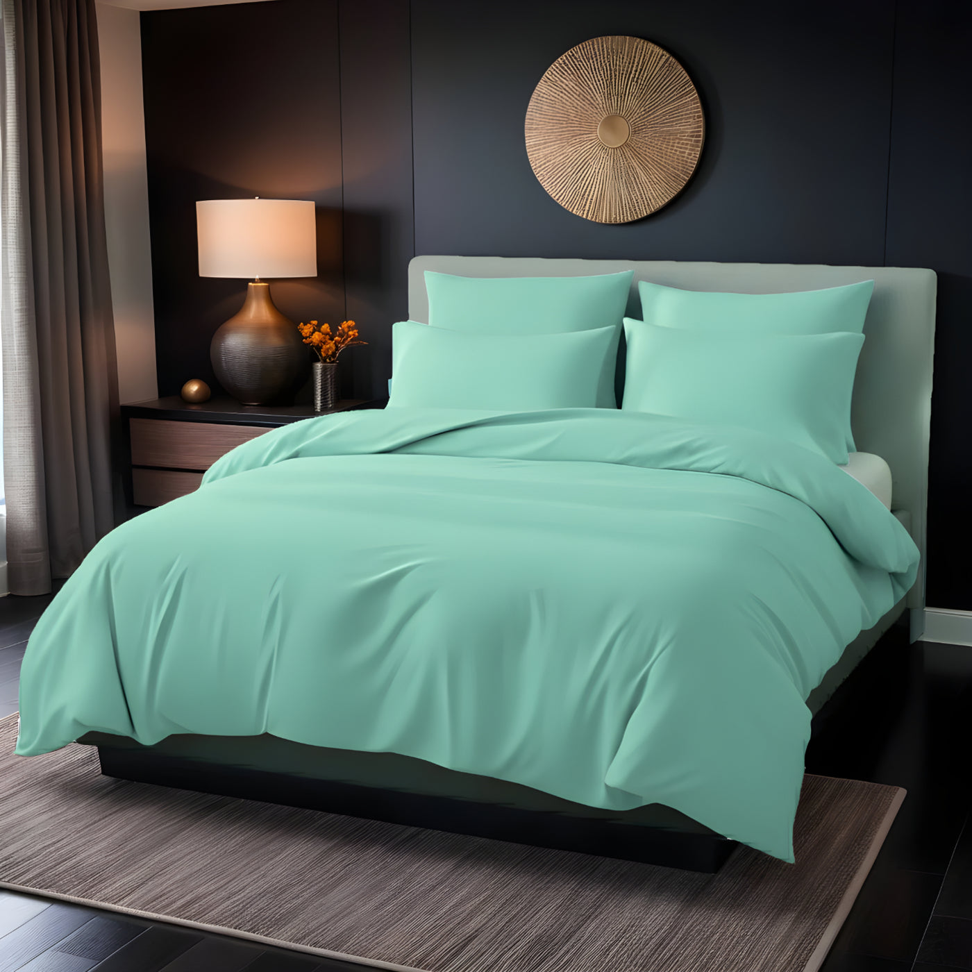 AQVA LUXURY DYED BEDSHEET SET- 5 PCS