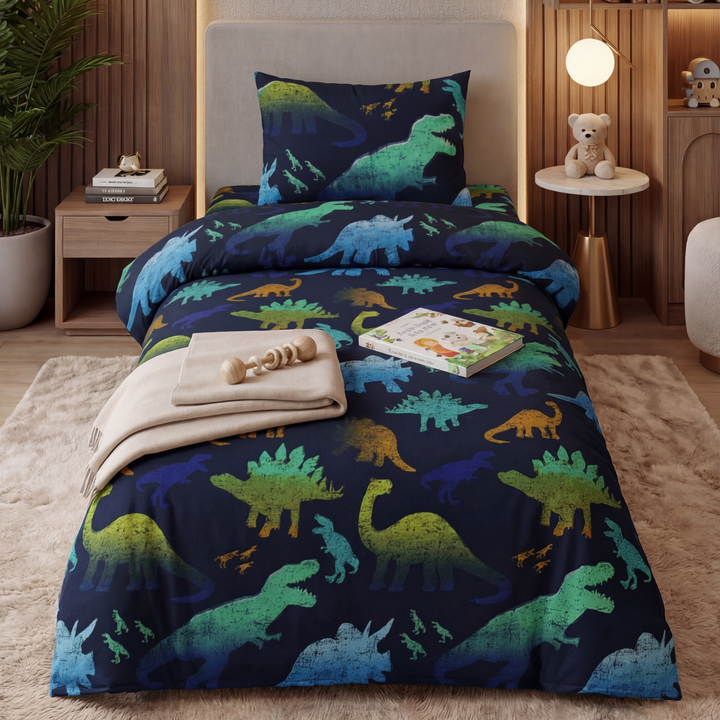 BLUE DINO - BABY CRIB SET