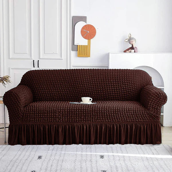 D.BROWN FITTED BUBBLE SOFA COVER