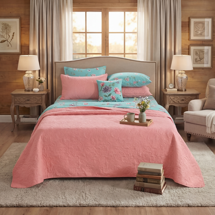 PINK BLAST Winter Comforter Set- 8 Pcs