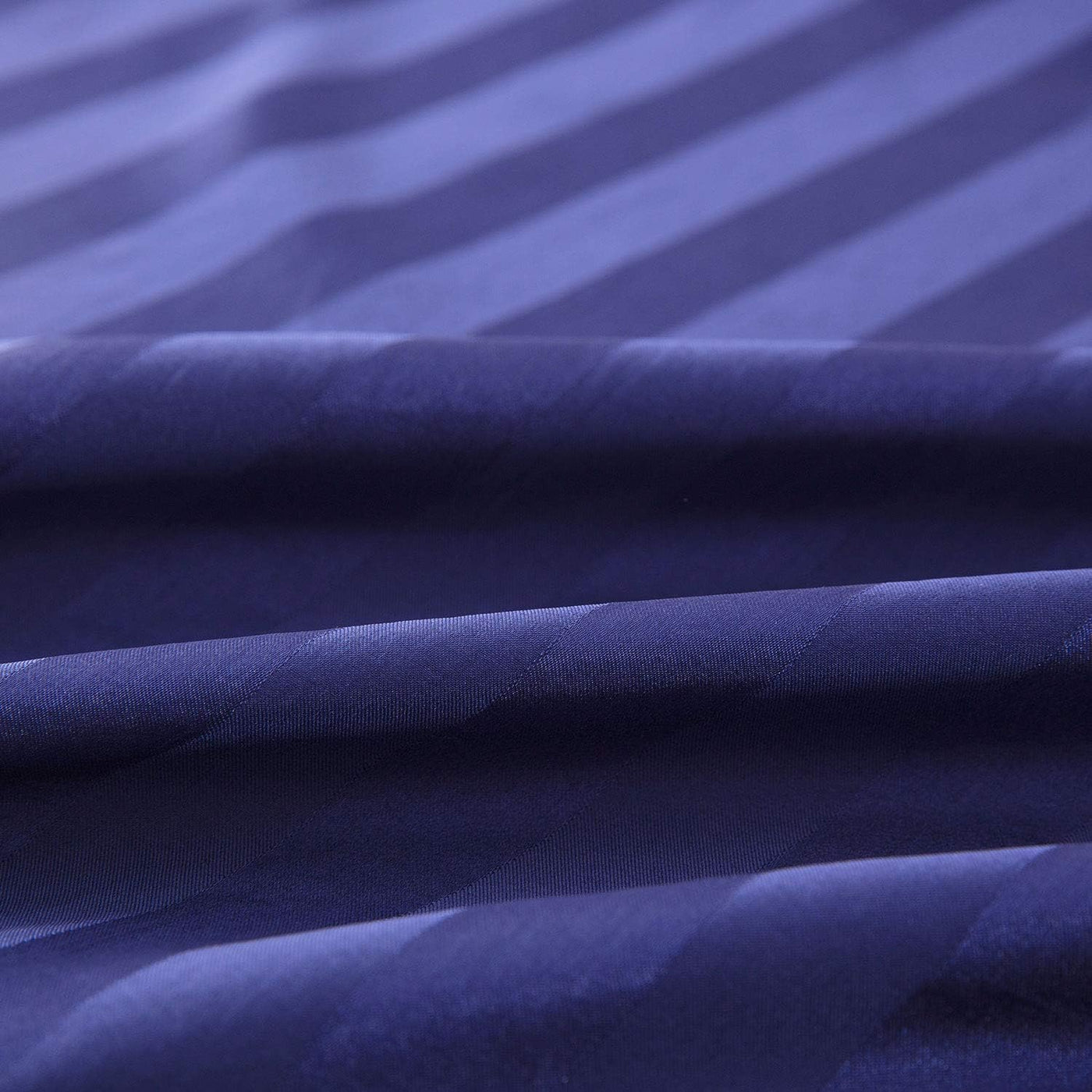 NAVY STRIPE SATIN FITTED SHEET - (PREMIUM)