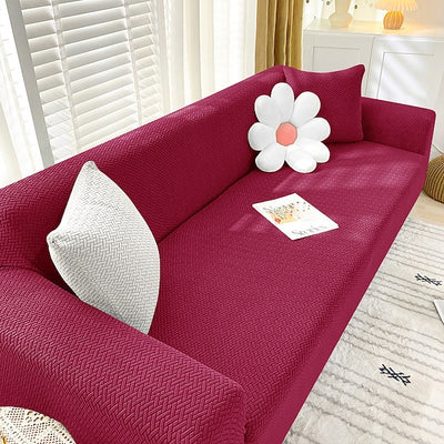 MAROON STRIPE JACQUARD SOFA COVERC