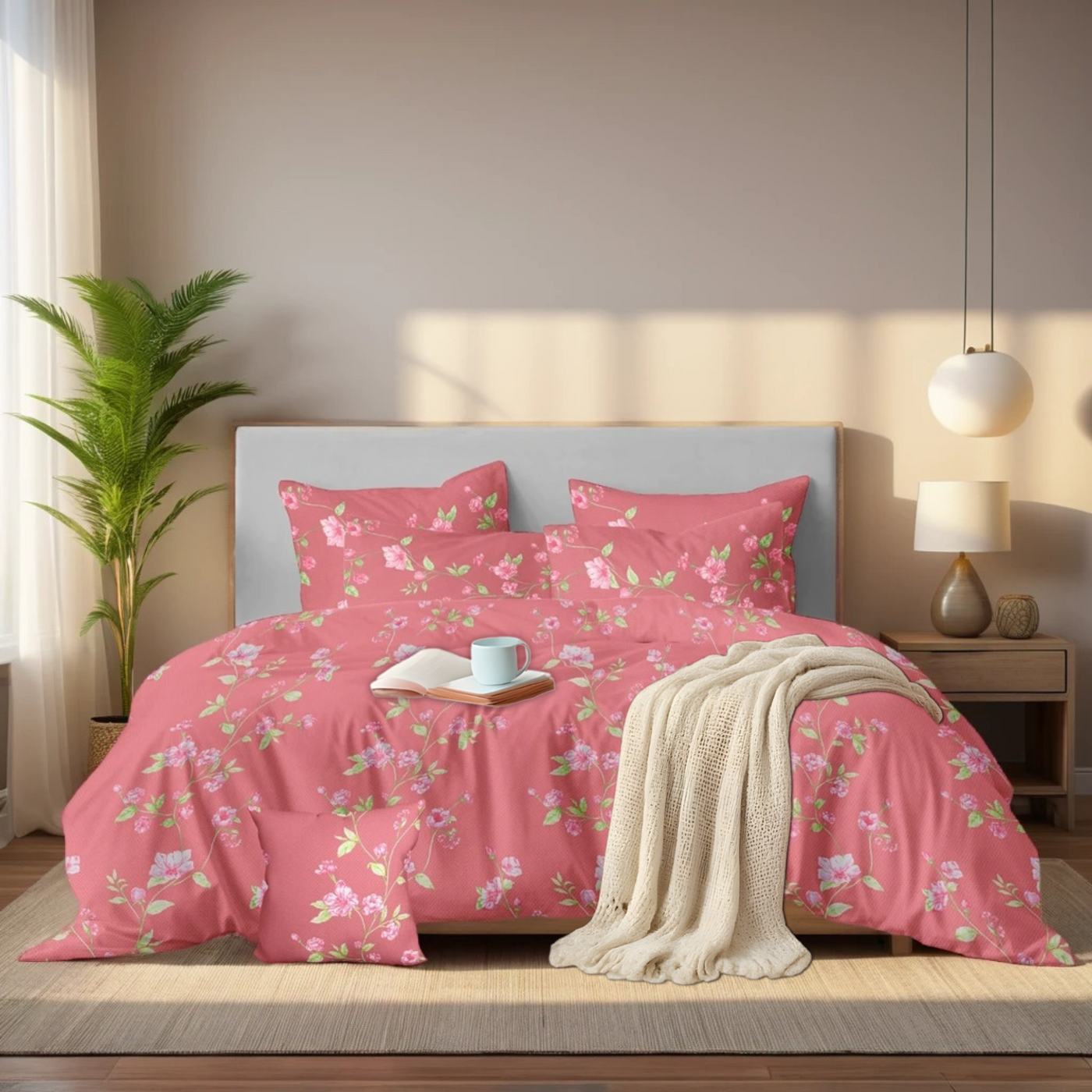 LEAFY  SUMMER COMFORTER SET- 7 PCS