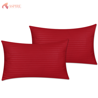 RED SATIN STRIPE PILLOW COVERS