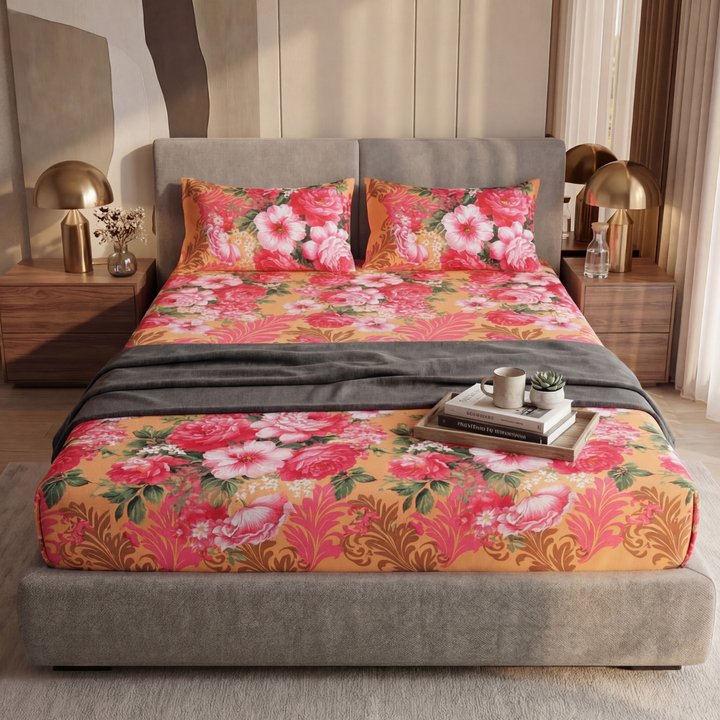 ROSE FITTED SHEET - (PREMIUM)