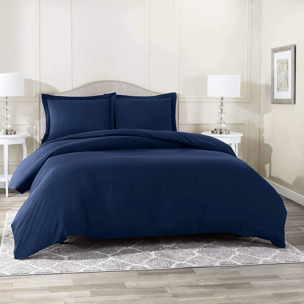 NAVY BEDSHEET SET - 3 PCS (PREMIUM)