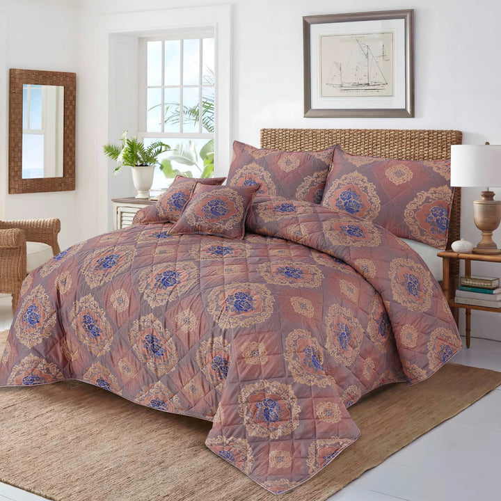 ROSELLA Quilted Bedspread Set - 5 Pcs