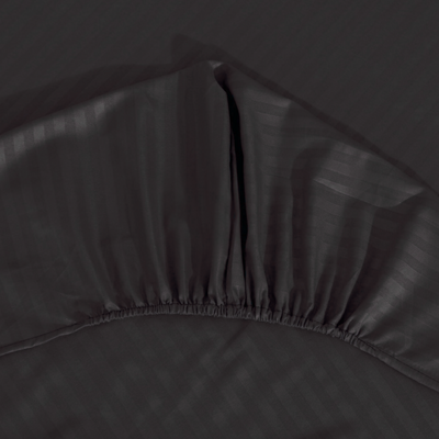 BLACK STRIPE SATIN FITTED SHEET - (PREMIUM)