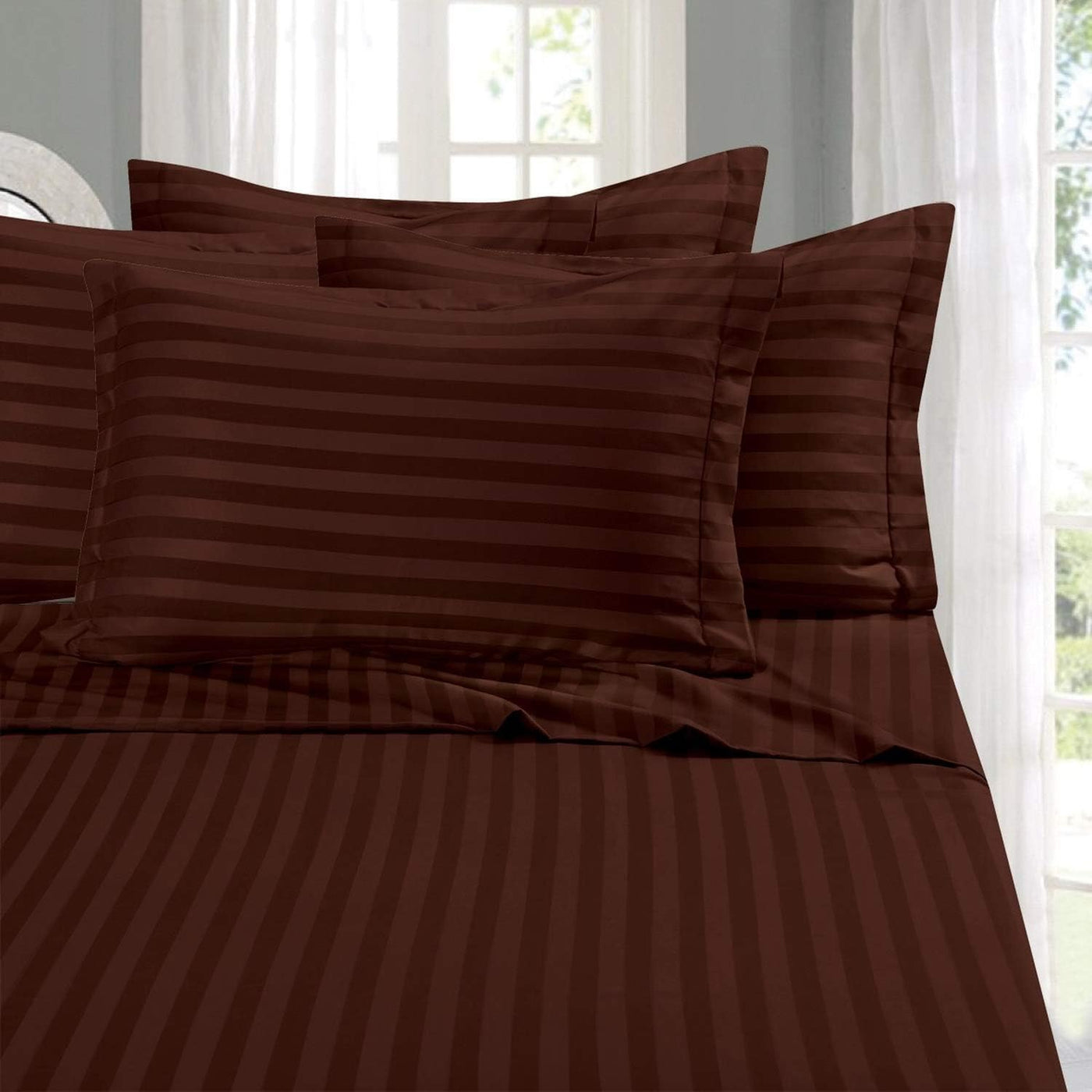 CHOCO BROWN BEDSHEET SET - 5 PCS (SATIN)