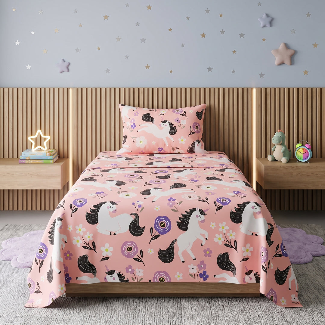 BLACK UNICORN- Kids BEDSHEET SET
