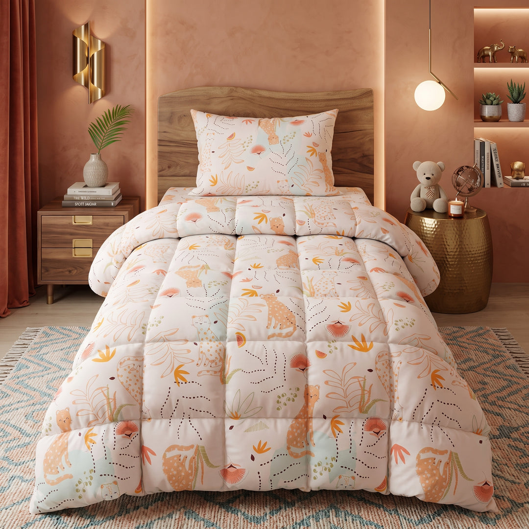 ORANGE CAT -KIDS Comforter Set- 3 Pcs