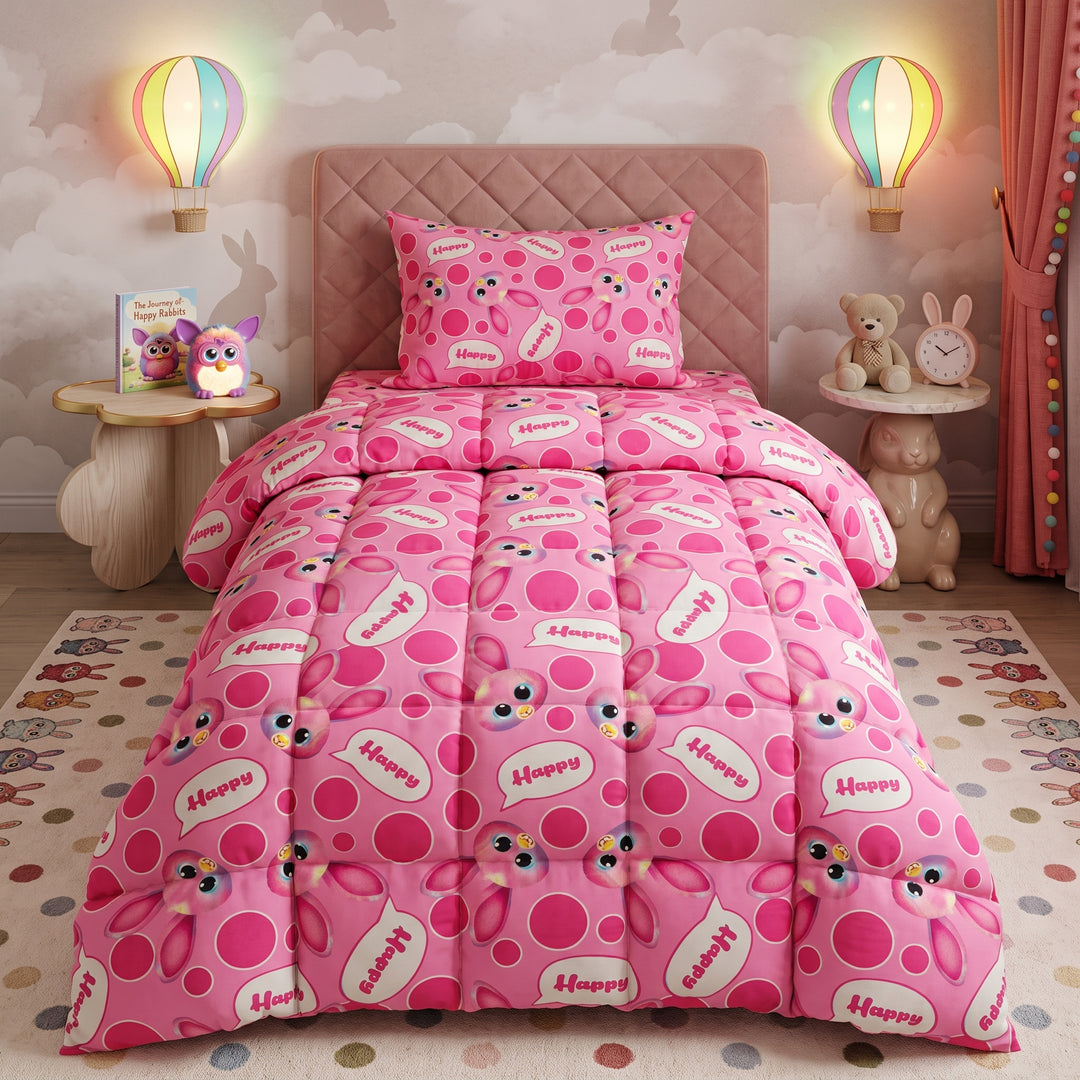 HAPPY HEART-KIDS Comforter Set- 3 Pcs