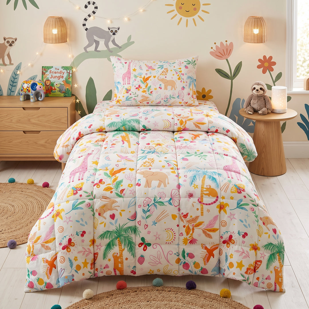 JUNGLE ANIMAL-KIDS Comforter Set- 3 Pcs