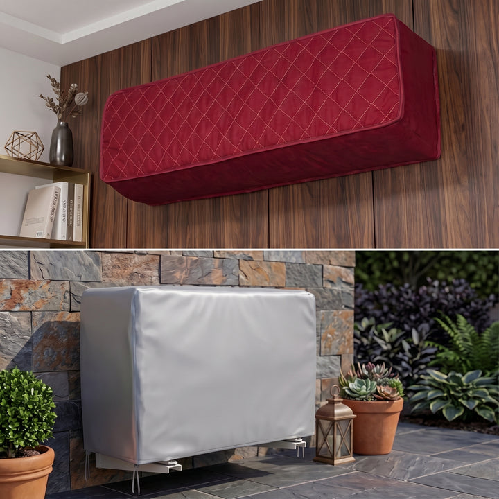 Red Dyed Quilted AC Cover