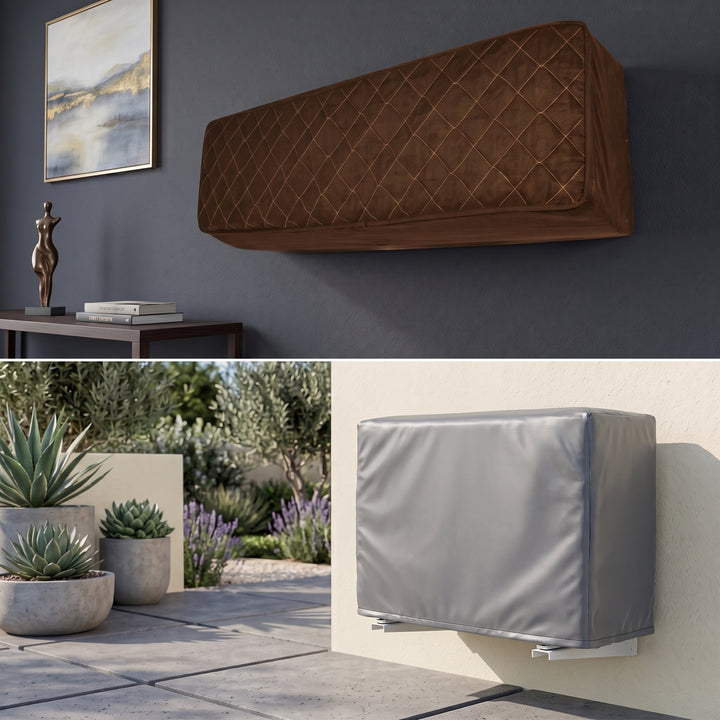 L.Brown Dyed Quilted AC Cover