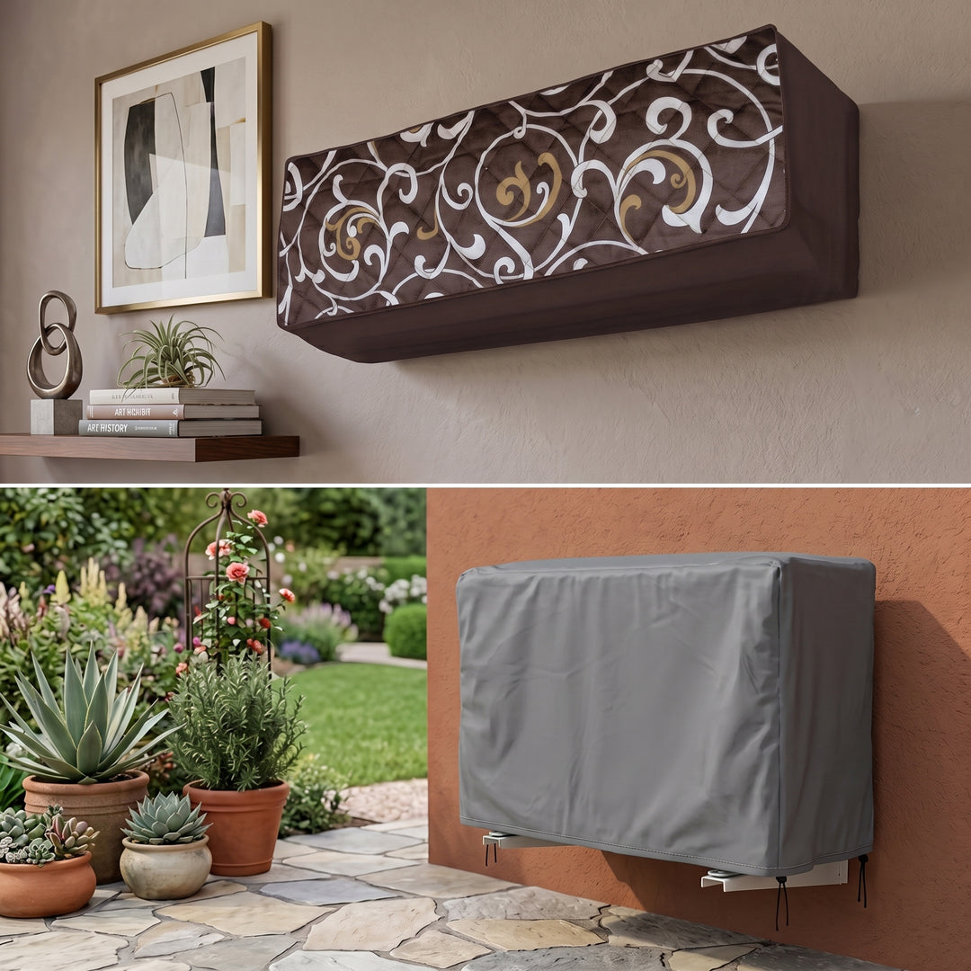 D.Brown Printed Quilted AC Cover