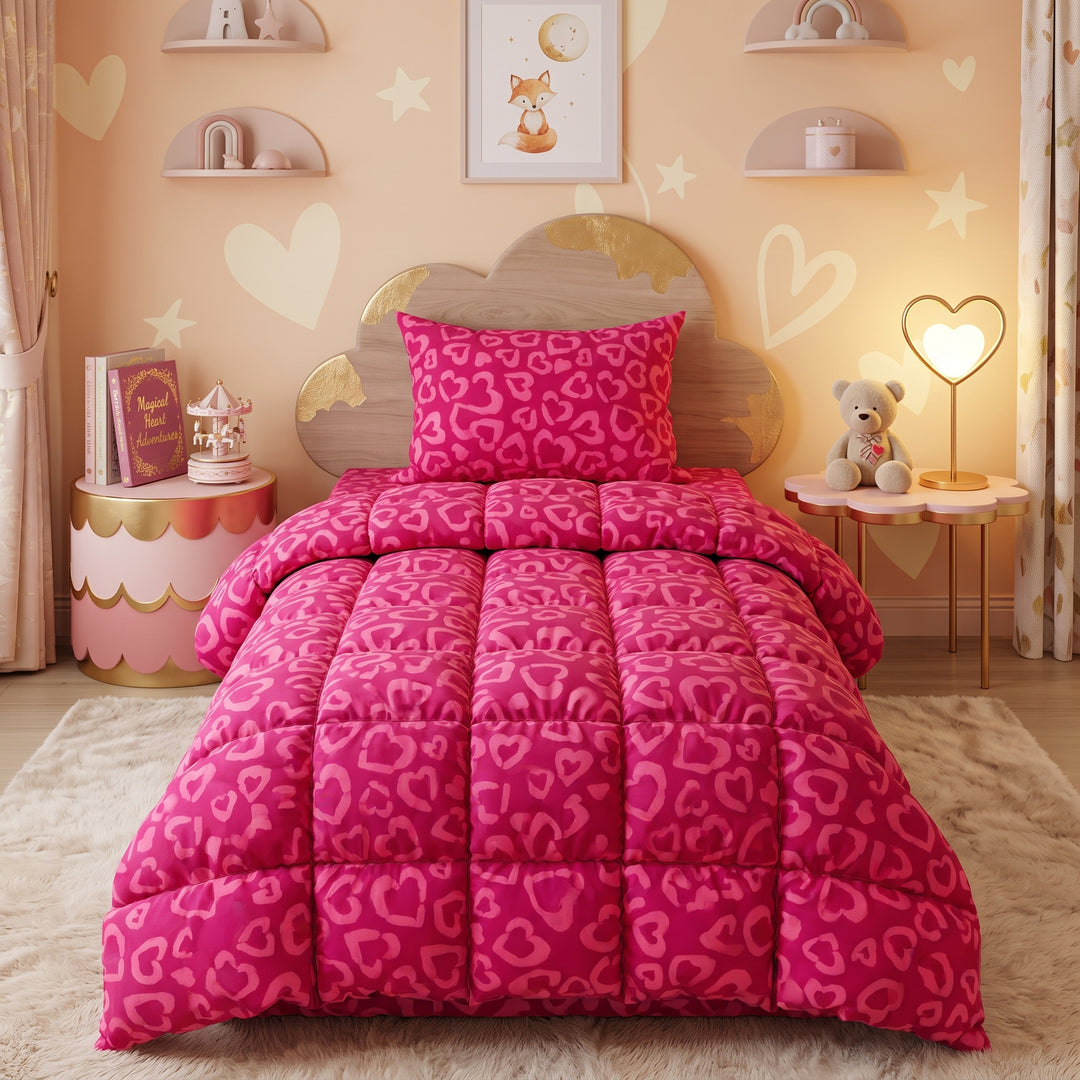 RED HEART -KIDS Comforter Set- 3 Pcs