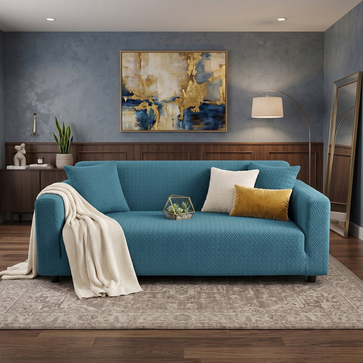 ZINC STRIPE JACQUARD SOFA COVER