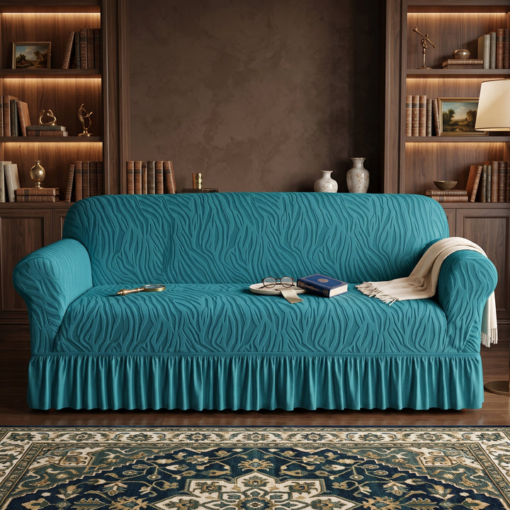 Zebra Velvet Zinc Sofa Cover