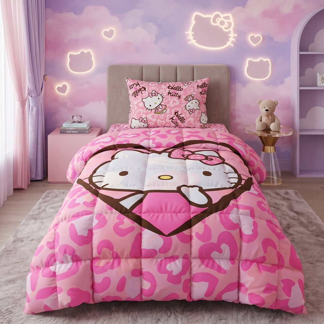 HELLO KITTY-KIDS Comforter Set- 3 Pcs