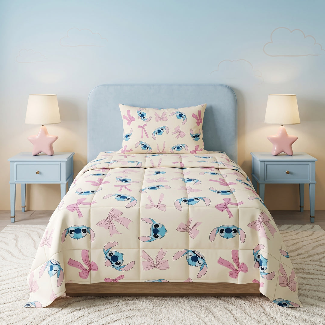 STITCH PINK KIDS Comforter Set- 3 Pcs