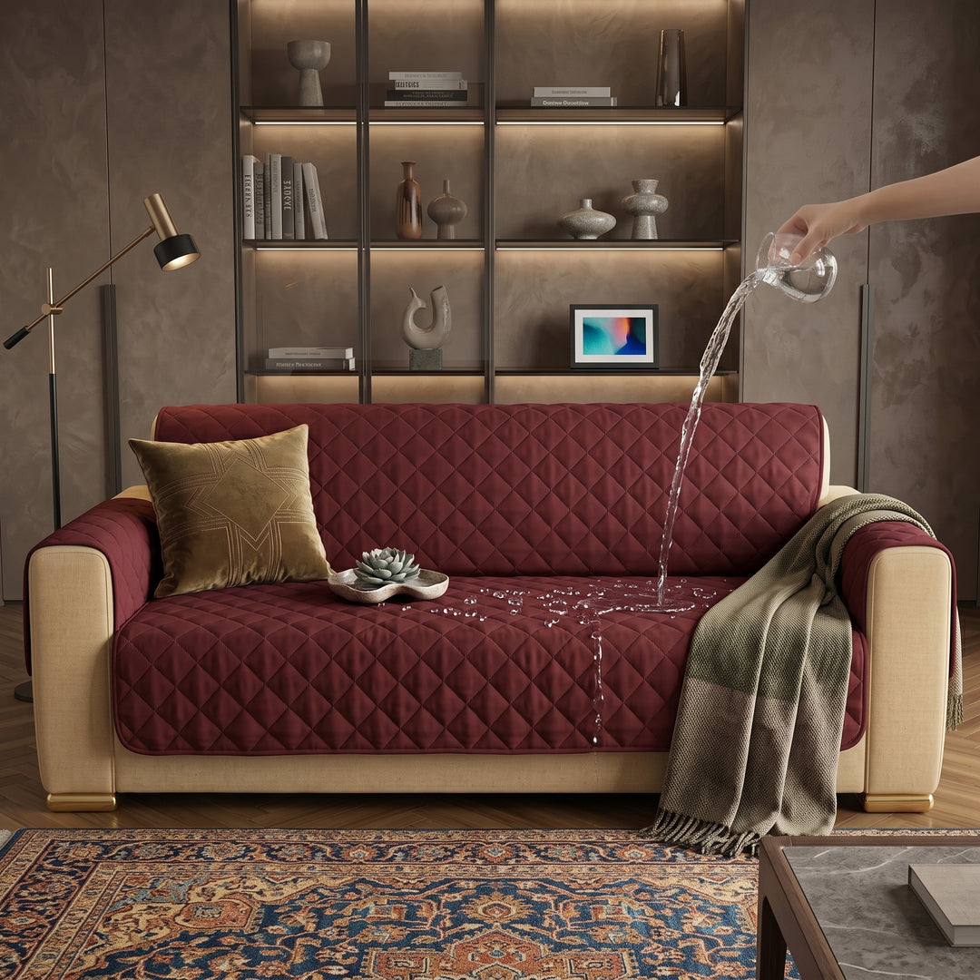 D.BROWN WATERPROOF QUILTED SOFA COVER