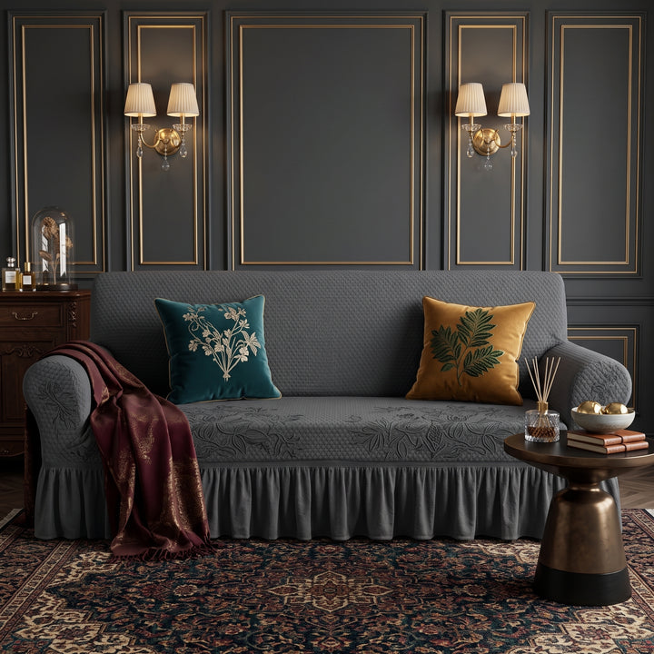 DARK GREY TURKISH SOFA COVER