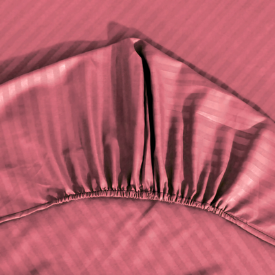 HOT PINK STRIPE SATIN FITTED SHEET - (PREMIUM)