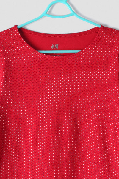 RED DOTTED H&M COTTON SHIRT