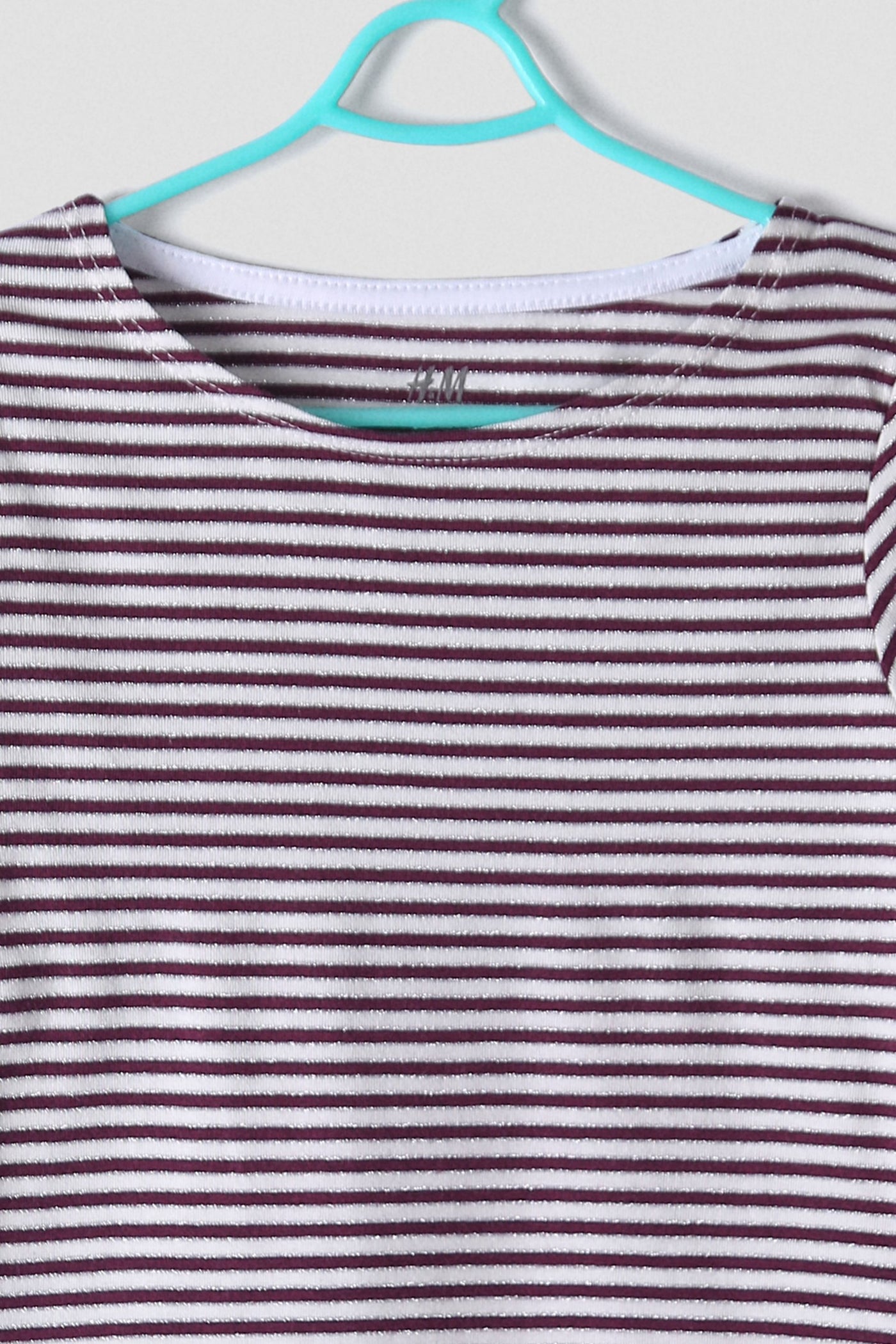 H&M BASIC MAROON LINED COTTON SHIRT