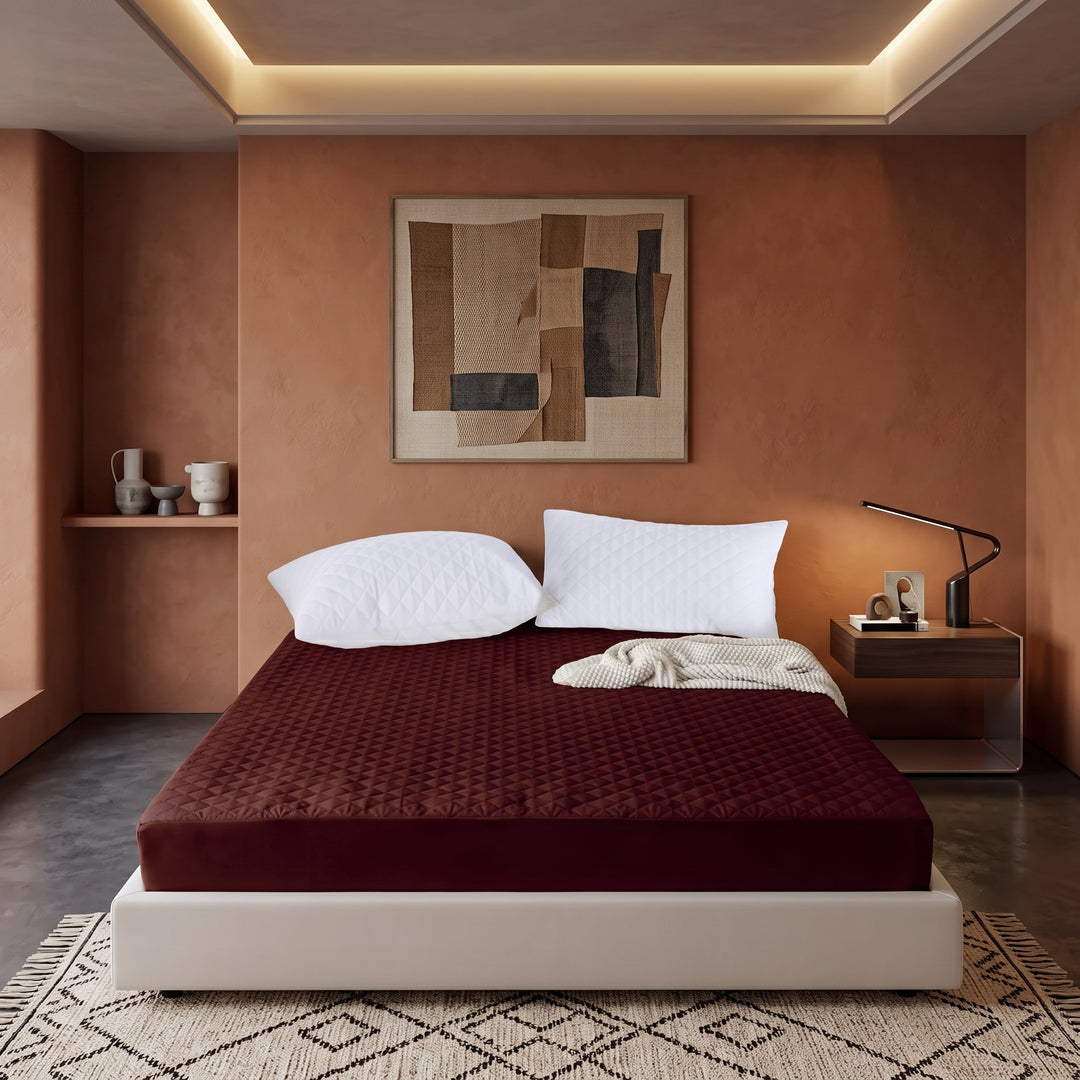 D.BROWN  QUILTED WATERPROOF MATTRESS FITTED COVER