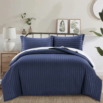 NAVY BEDSHEET SET - 5 PCS (SATIN)