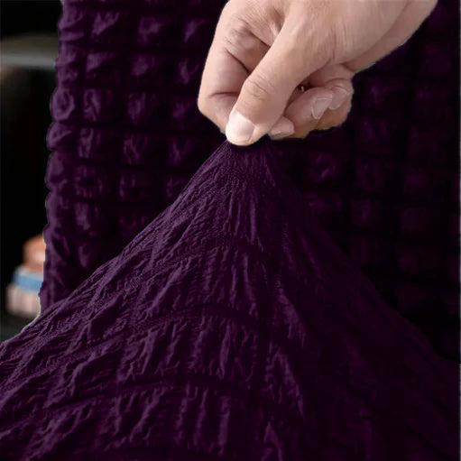 PURPLE FITTED BUBBLE SOFA COVER