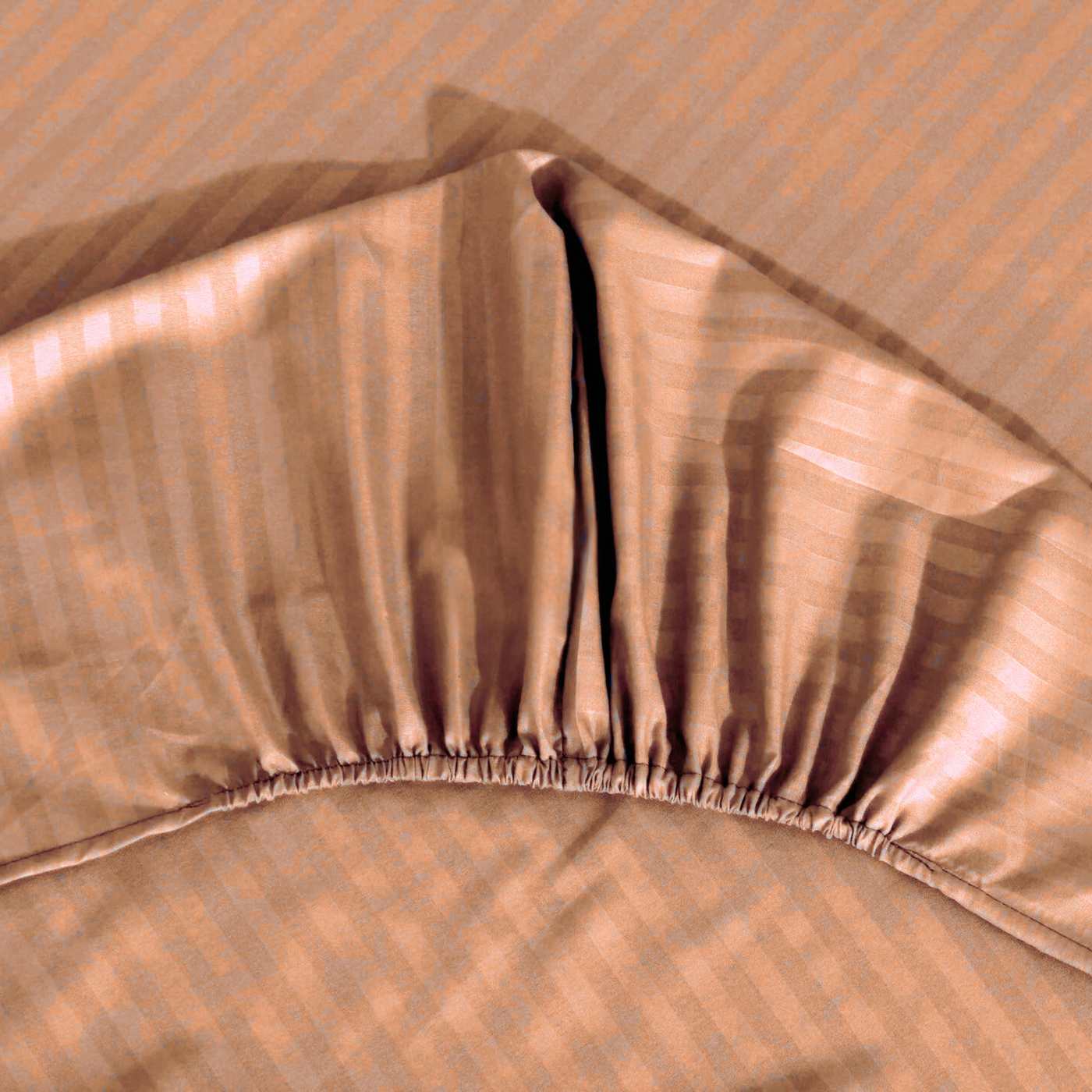 SKIN STRIPE SATIN FITTED SHEET - (PREMIUM)