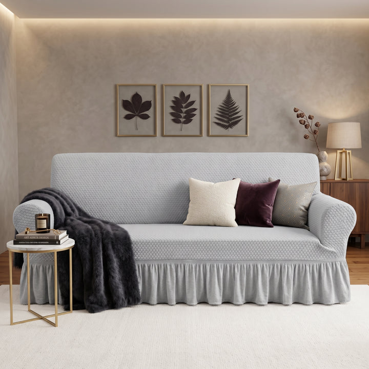 SILVER TURKISH SOFA COVER