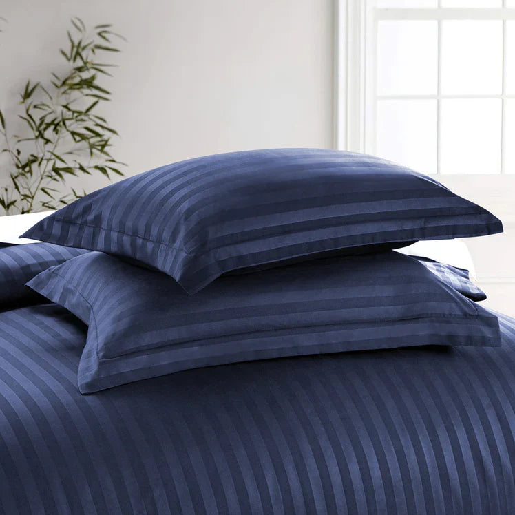 NAVY BEDSHEET SET - 5 PCS (SATIN)