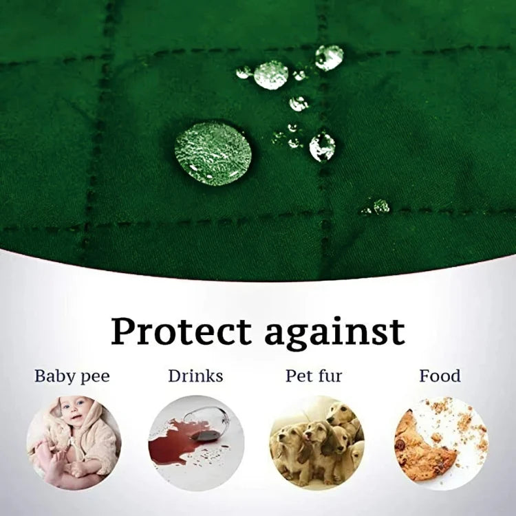 GREEN WATERPROOF QUILTED SOFA COVER