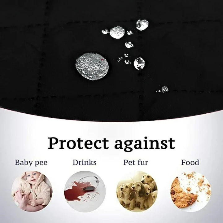 BLACK WATERPROOF QUILTED SOFA COVER