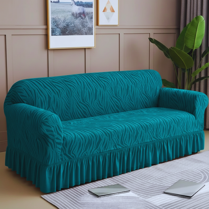 Zebra Velvet Zinc Sofa Cover