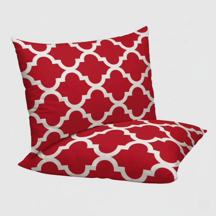 RED PENDORA PILLOW COVERS (PACK OF 2)