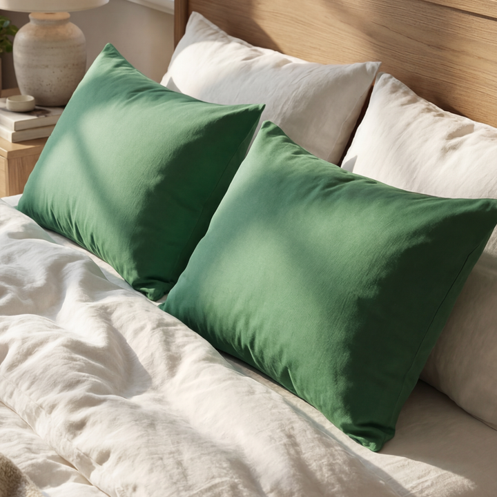 S.GREEN DYED PILLOW COVERS