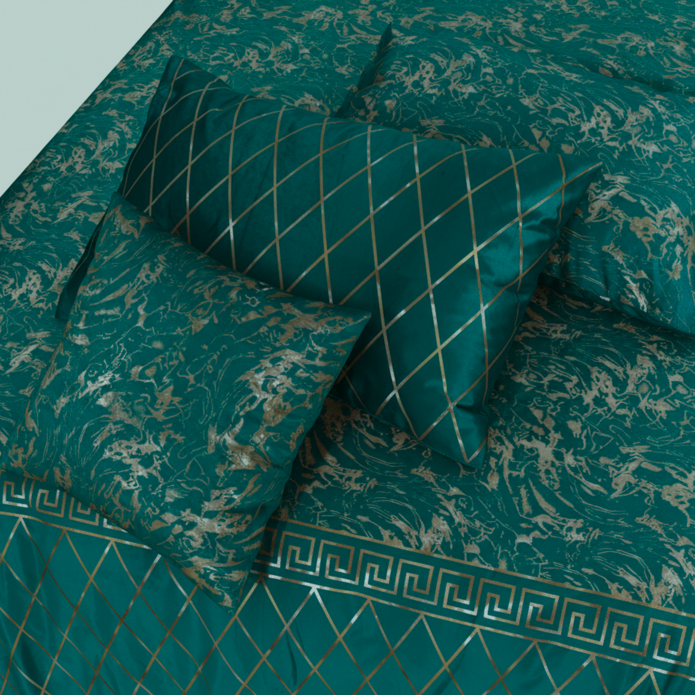 GREEN VELVET DUVET COVERS SET 8 PCS