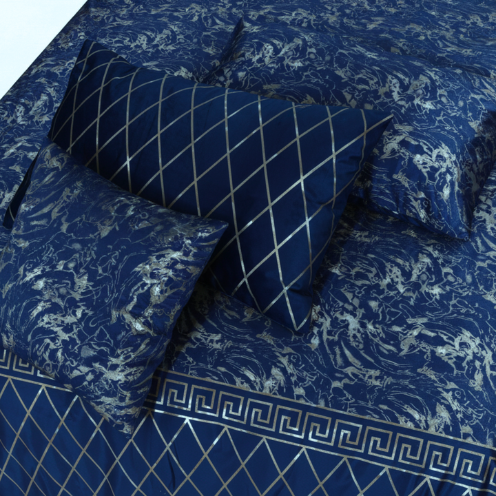 BLUE  VELVET DUVET COVERS SET 8 PCS