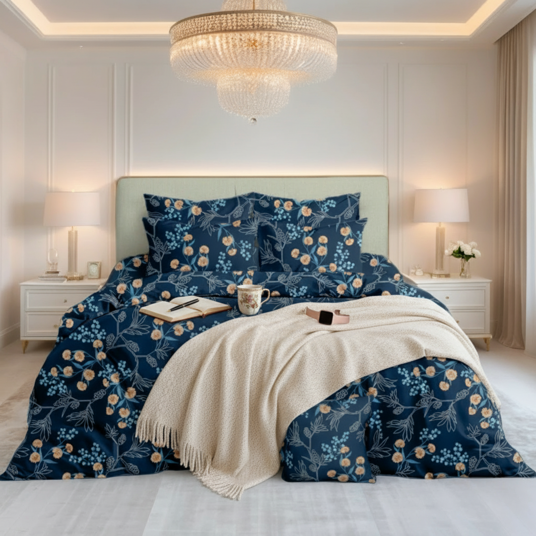 CHINTZ Winter Comforter Set- 7 Pcs