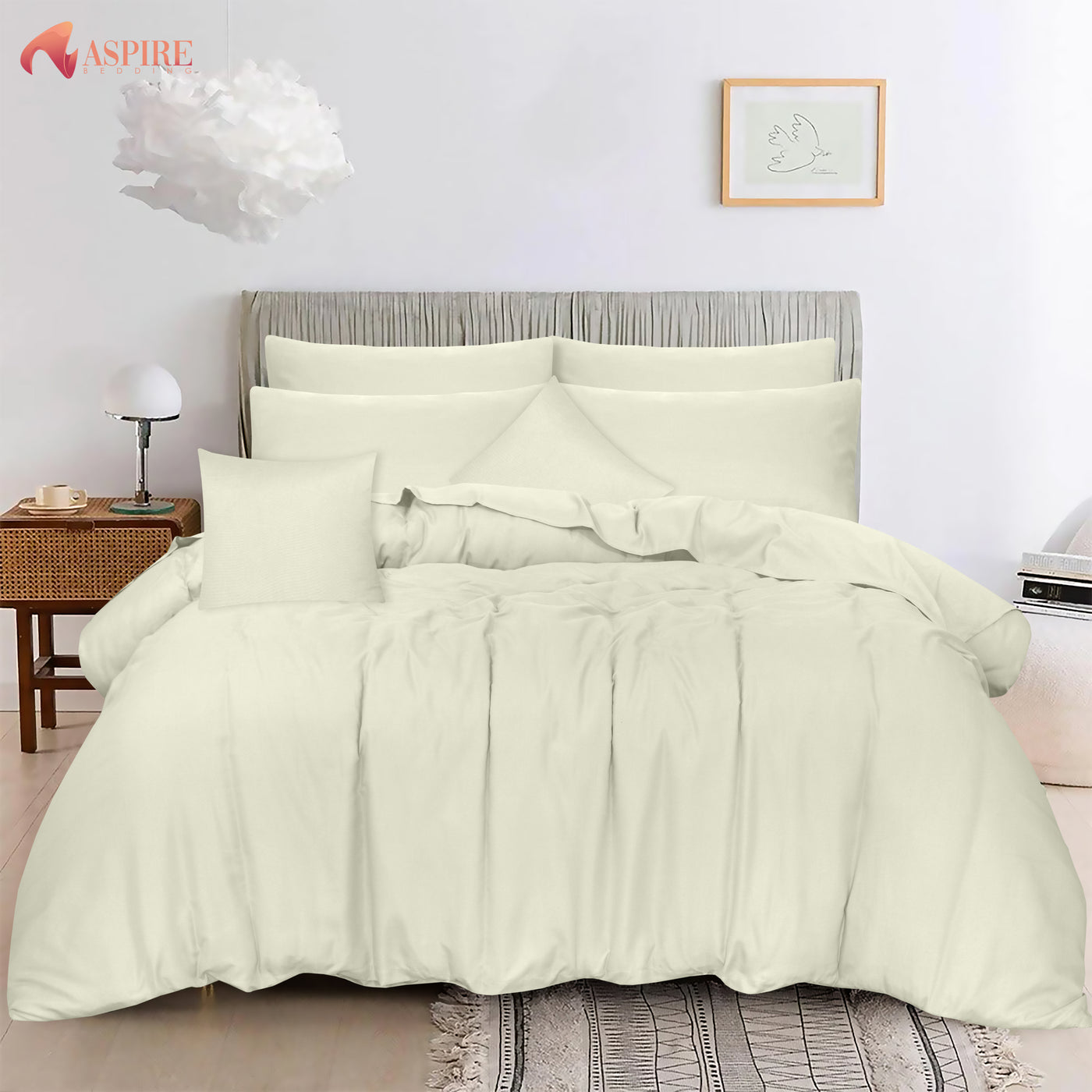 IVORY LUXURY DUVET SET- 8 PCS