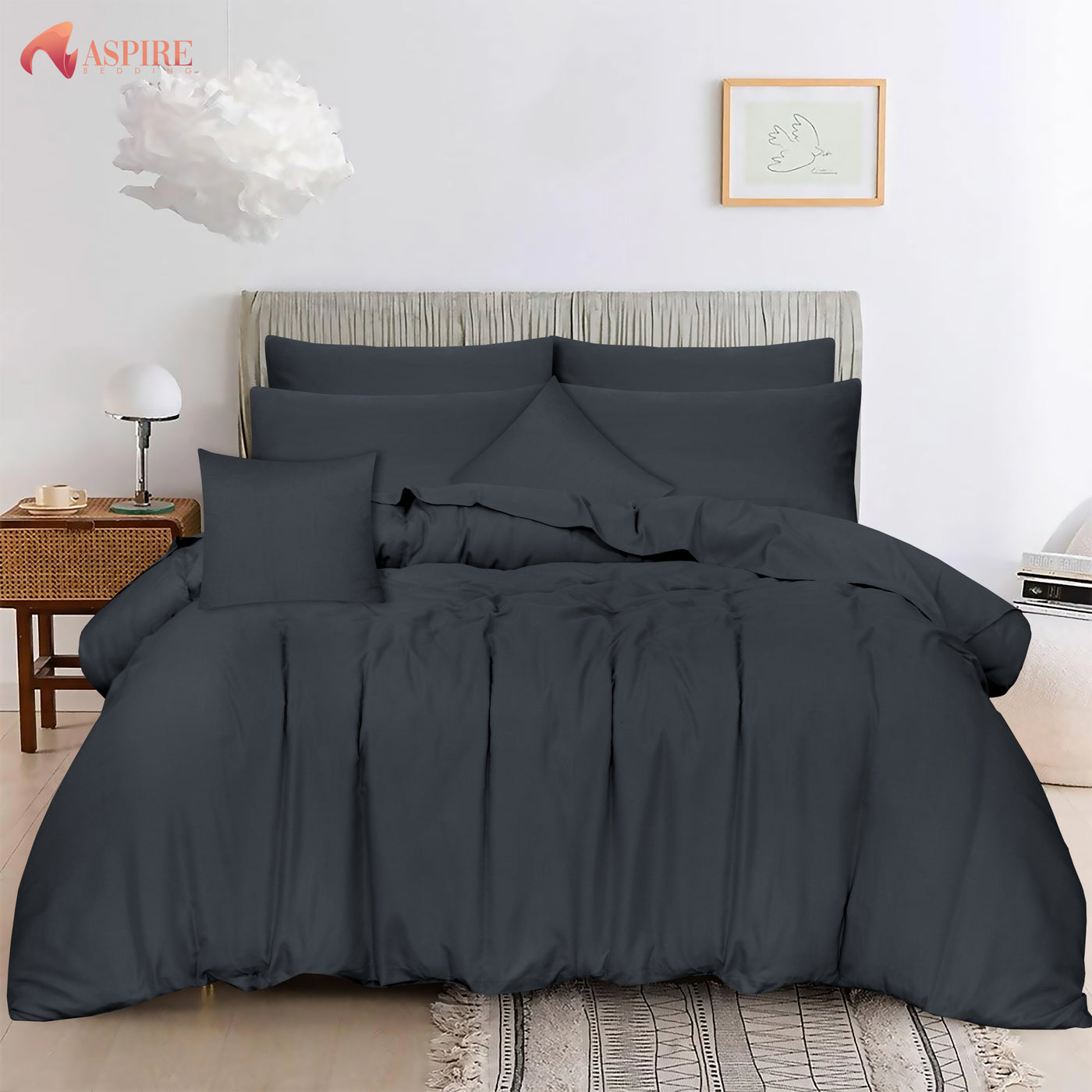 GREY LUXURY DUVET SET- 8 PCS